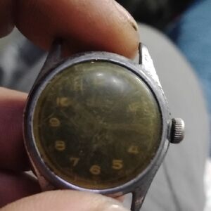 Vintage Helios Aluminum Watch With Yellow Acrylic